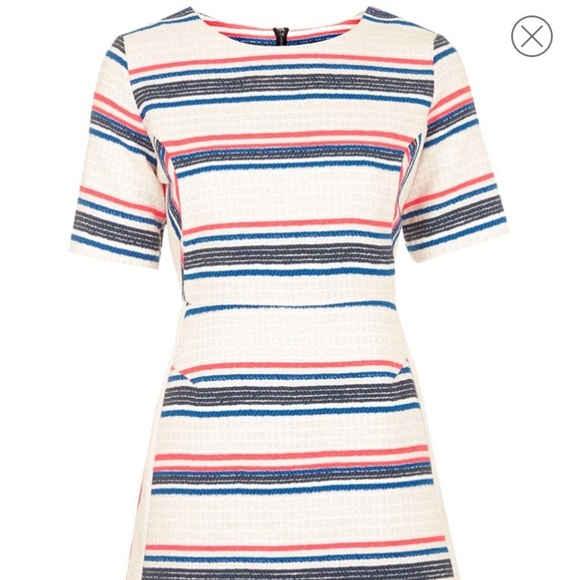 Topshop Stripe Jacquard A-Line Dress - Picture 4 of 5